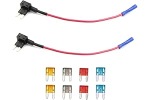 KOLACEN Automotive Car Truck Add-a-Circuit Fuse TAP Adapter - Mini Blade + 8 Mini Fuses (5A, 7.5A, 10A, 15A)