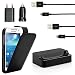 Produktbild iProtect 6 in 1 Super Zubehör Set schwarz S4 mini mit Docking Station Ladestation und Netzteil Charger und KFZ Autoladegerät Adapter und 2x USB Datenkabel Ladekabel Connector und Kunstleder Flipcase Schutzhülle für das Samsung Galaxy S4 mini S IV mini GT-I9190 GT-I9192, I9195