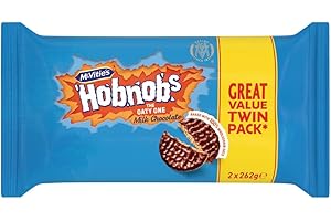 McVitie's Hobnobs The Oaty One, Milk Chocolate Biscuits Twin Pack, 2 x 262 g, 524 g Total