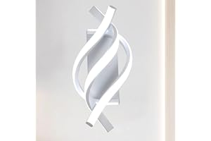 Hudi Fyier Led Wall Lamp 22W, White Modern Indoor Wall Lights for Living Room Bedroom Hallway, 6000K Cool White Creative LED Wall Light