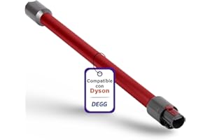 DEGG Tube Télescopique, Compatible avec Aspiradora Dyson V7, V8, V10, V11 y V15, Tubo Telescópico 32MM, Tubo de Extensión, Tubo de Aspiradora, Accesorios para Aspiradora - Color: Rojo