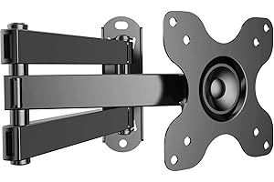 PERLESMITH Soporte de Pared para TV, Base giratoria e inclinable Gira el Soporte de Pared para TV para televisores de 10-30 Pulgadas de hasta 15 kg, VESA 75X75/100X100 mm