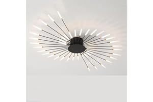 VR VETRINEINRETE Vetrineinrete® Plafoniera a led ultra moderna 21 watt lampada da soffitto a raggi lampadario in metallo nero luce fredda 6500k calda 3000k naturale 4000k (Luce Calda 3000k)
