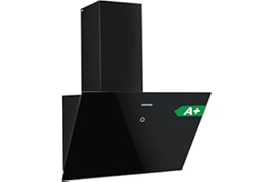 Cooker Hood 60cm Wall-Mount Extractor Hood with 700m³/h Tempered Glass Touch Control Aluminum LED 3 Speed Black TopStrong Extractor fan kitchen