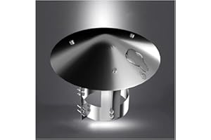 QWEASDF Comignolo Cappello, Terminale per Canna Fumaria Extractor Antivento Antipioggia in Acciaio Inox,per Condotti di Stufe E Camini,Fumaiolo Comignolo Cappello,d14cm/5.51in