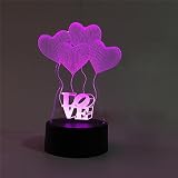 Conwea 3D Tisch Licht Lampe 3D optische Illusion Liebe Modell Nacht 7 Farbe ändern USB Touch Button LED Tisch Tisch Lampe Lampe - 4