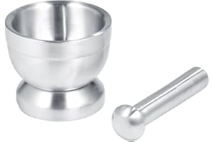 TAIDDA Mortier et pilon en acier inoxydable, mélangeant le moulin à poivre d'ail mélangeant le bol de broyage réglé l'outil de cuisson de cuisine