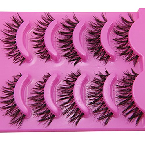Bluelans® 5 Paar Falsche künstliche Wimpern Schwarz Eyelasches Wimpernverlängerung Make-up - 4