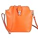 Produktbild OBC Made in Italy Damen Leder Tasche Vera Pelle Abendtasche Schmucktasche Cross Body Umhängetasche City Bag Schultertasche (Orange)