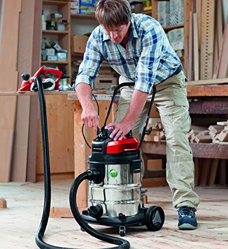 Einhell Expert 2342363 Aspirador seco/ liquido TE-VC 2230 SA de tipo industrial, 1150 W, 30 L, color plateado