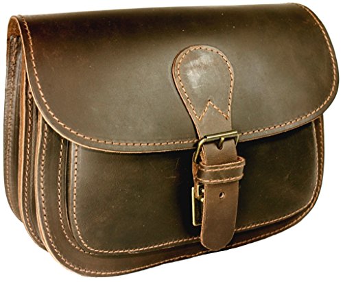 DELARA Bolsa zurrón de Cuero de monterero, Incluye el Protector de Cuero DELARA (75 ml) - Made in Germany