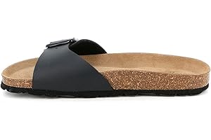 GRUNLAND CB9950 Sara Ciabatta MONOFASCIA con Nero Donna BIRK Fibbia Regolabile Sottopiede Soft