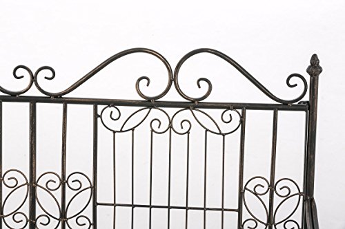 CLP Eisen-Gartenbank ADELE im Landhausstil, aus lackiertem Metall, 107 x 54 cm Bronze - 5