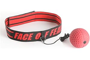 LYEAA Balle de réflexe de boxe, balle d'entraînement de réaction réglable, équipement d'entraînement pour arts martiaux, fitness, balle de boxe, bandeau pour enfants et adultes, hommes et femmes, pour l'entraînement, la coordination œil-main et le fitness