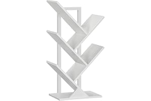 ‎HOOBRO HOOBRO Bücherregal, Standregal in Baumform, bodenstehendes Bücherregal mit 4 Ebenen, Bücherregale für das Heimbüro, zur Aufbewahrung von Büchern, CDs, stark und stabil, für Wohnzimmer EWT04SJ01G1