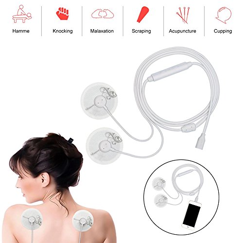 Preisvergleich Produktbild Tens stimulation, Rückenmass, Elektrostimulationsgerät, Mini Intelligente Handy Ladekabel tragbar Massage Instrument für Nacken, Taille Rücken und Fuß Multifunktional Magic Patch, Das Zurück Hals-Schu