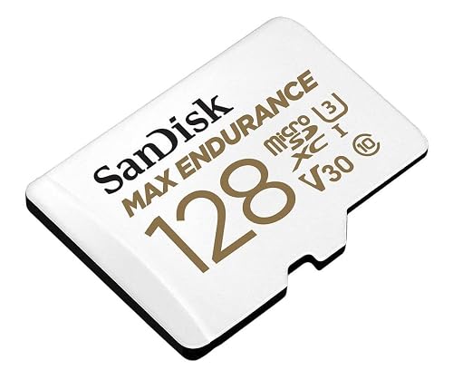 SanDisk Max Endurance Video Monitoring for Dash Cams & Home Monitoring 128 GB microSDXC Memory Card + SD Adaptor 60,000 Hours Endurance