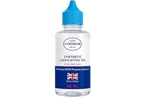 Atkinson Oil Co. Premium Synthetic Multi-Purpose Lubricating Oil with PTFE Nano Particles - 30ml - Made in UK - Ultra-Low Friction, Long-Lasting Protection, Versatile Use, Rust Protection