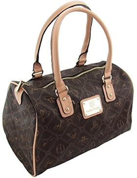 Giulia Pieralli Damen Handtasche Damentasche Tasche Henkeltasche Kunstleder Braun