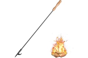 Tisonnier de Cheminée, Uten 81cm/31.9in Bâton de Poker Long pour Foyer, Outil de Camping en Acier, Accessoire de Camping en Plein Air