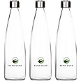 SAND DUNE Set of 3, 750 ml Each ROPP Glass water bottle, with Leak-Proof Airtight Stainless-Steel Lid for Water, Smoothie, Juices - Reusable Travel Glass Drinking Fridge Bottles