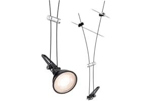 Paulmann 94489 CorDuo Système de Câbles Spot Individuel Comet DC 12V max. 50 watt Éclairage Extensible Noir Mat Métal GU5,3 Système de Câbles sans Ampoules