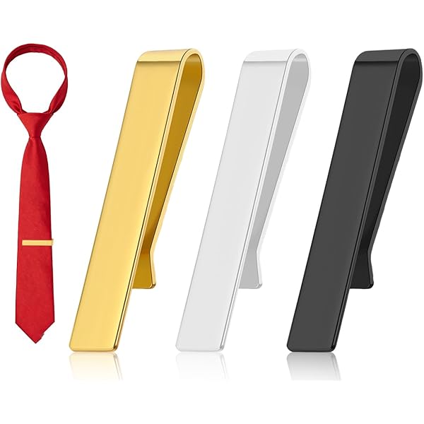 Fermacravatta da uomo, 3 pezzi, colore oro, argento, nero, classico, fermacravatta per San Valentino, anniversario, feste, riunioni, appuntamenti, matrimoni, standard, rame, No