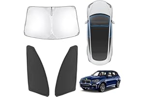 Karltys Sunshade for 2018-2024 BMW X3, Upgraded 210T Reflective Windshield & Front Side Window Sun Shade for BMW X3 Accessories, Foldable Sun Shield Car Sun Visor Protector Blocks UV & Heat (3PCS)