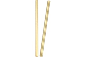 PATIKIL 2 Pcs Round Brass Rods, 6mm Dia. 12cm / 4.72 Inch Length H59 Brass Bar Solid Metal Rods for DIY Crafting Jewelry Plating Repairing Science Class, Brassy