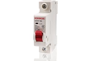RKURCK DZ47-63 C20 Low-voltage Miniature Circuit Breaker 20A 230/400V 1 Pole DIN Rail Mount Circuit Breaker 20A