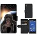 Produktbild Grand Phone Cases PU LEDER LEATHER FLIP CASE COVER HÜLLE ETUI TASCHE SCHALE // Q05570647 Baby bonobo Blaue Erde // Sony Xperia Z3 D6603 D6633 D6643 D6653 D6616