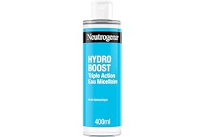 Neutrogena – Eau Micellaire Triple Action Hydro Boost (flacon de 400 ml) – Nettoyant pour le visage enrichi en acide hyaluronique – Démaquillant pour éliminer les impuretés et booster l'hydratation