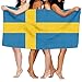Produktbild LUOL Weiche Strandtuch Flagge von Schweden Home Badezimmer Hotel Bad Tabelle Sets strapazierfähig Sport saugfähig Pool Spa Gym Handtücher Einfach Pflege Maschinenwäsche