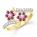 Meenaz Gold Ruby 24K Ring For Women RS.249.00