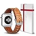 Produktbild Apple watch Armband 38mm - ICHECKEY Leder Uhrenarmband iWatch Ersatzarmband 38mm klassische Edelstahl schnalle für Apple watch 38mm Serie1/Serie2/serie3/Edition/Nike+ -(Khaki)