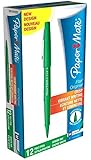 PaperMate Flair Original Felt Tip Pen, Medium - Green, Pack of 12