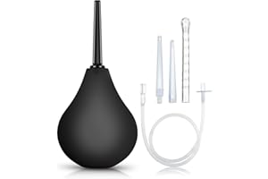 PROPODUSCHE Ducha Anal con 4 Canulas - Pera Lavado Recto para Ducha Anal y Ducha Vaginal, Enema para Limpieza de Colon con Boquillas Desmontables, Cómodas y Delgadas 224ml