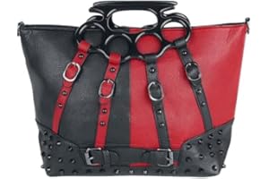 Poizen Industries Harley Quinn Juno Studded Top Handle Punk Bag Gothic Handbag