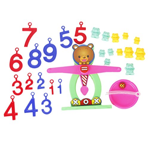 SODIAL(R) Colorful Plastic Bear Balance Scale Numbers Children Educational Toy