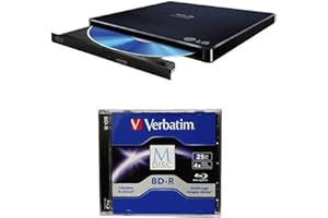 SYSTOR LG 6X WP50NB40 Ultra Slim Portable Blu-ray Writer Bundle with 1 Pack M-DISC BD - Supports M-DISC and BDXL Discs