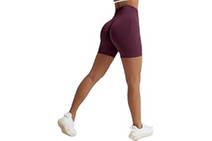 Vertvie Women's Gym Shorts Booty Scrunch Bums High Wasit Sports Shorts Seamless Ladies Cycling Workout Shorts Running Fitness Leggings