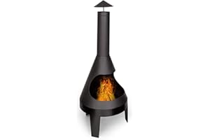 blumfeldt Hidalgo Chimenea de jardín - Estufa, 2 en 1: Cuenco de Fuego y Parrilla, Cuenco de Fuego: Ø 55 cm, póquer, Caja de Cenizas y Pala, FireView, incluida la Parrilla: Ø 42 cm, Negro