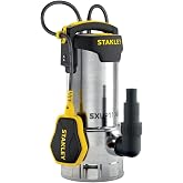 Stanley SXUP1100XDE Submersible Pump for Dirty Water (1,100 W, Max flow rate 16,500 l/h, Prevalence max. 10.5 m)