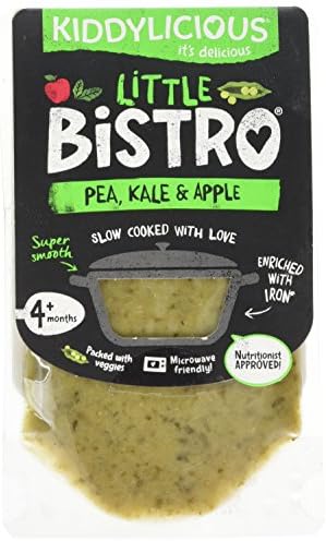 Kiddylicious Little Bistro Garden Pea &amp; Kale Stage 1  100g - Pack of 8