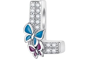LNQOBU Charme Lettre de L'alphabet Argent Sterling 925 Avec 5A Zircone Femmes Perles Charm Compatible Pour European Bracelet