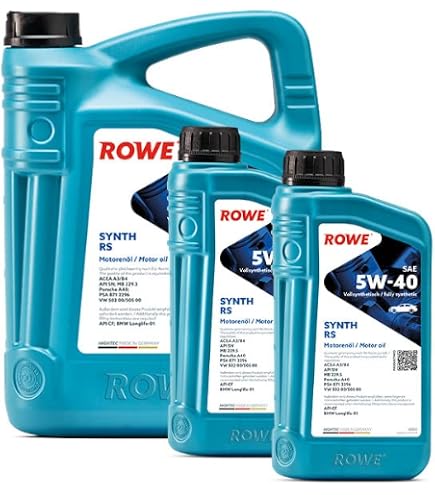10 W 40 5 L ROWE HIGHTEC SYNTH RS Motoröl SAE 5W-40 – 6 Liter (5L+1L), Vollsynthetisch, Für BMW, Mercedes, VW, Porsche Motoröl 5w40 5 L