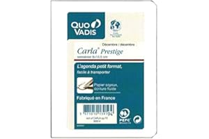 Quo Vadis - Recharge Agenda - 2025 - Carla Prestige - Semainier Planning - Français - 13 mois de décembre à décembre - 8x10,5 cm - Papier Clairefontaine ivoire - Fabrication française