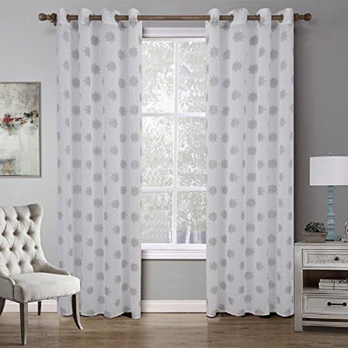 YYH 1 Pair Snowflake Curtains Bedroom Window screening, 120x240cm