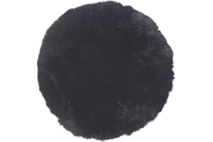 Naturasan Sitzkissen Rund, Lammfell Sitzauflage, warmes Sitzpolster, Fellkissen, Lammfell Echt, Rundes Kissen, Fell für Stühle, Sitzkissen Stuhl 38 cm (Schwarz)