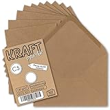  Neuser – Papel ecológico reforzado, color marrón arena, color 07 DIN C5-Umschläge-Nassklebung 100 Umschläge